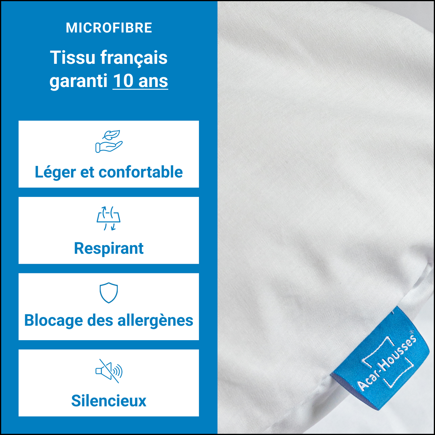 Housse de matelas anti-acariens 160cm x 200cm x 25cm